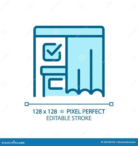 Editable Pixel Perfect Blue Voting Booth Icon Stock Vector Illustration Of Poll Line 282296750