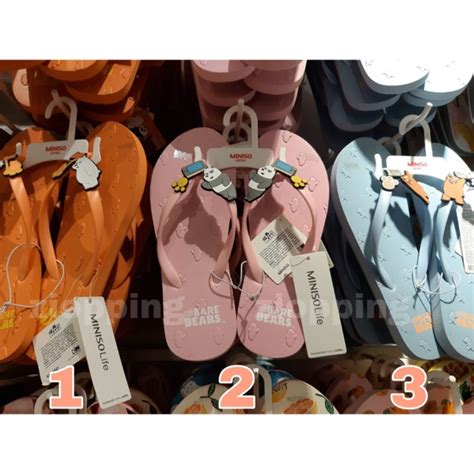 Jual Miniso We Bare Bears Wbb Sandal Jepit We Bare Bears Shopee