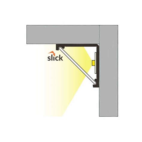 Meter Led Aluleiste Corner Duo Serie Eco Schwarz Eloxiert