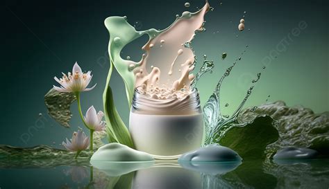 Skin Care Products Water Splash Background Skin Care Products