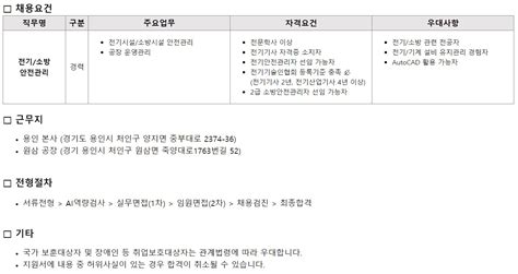 테스 채용공고 소방전기 안전관리 직무 경력사원 모집 2023년 채용