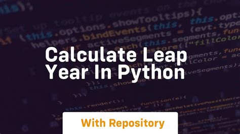 Calculate Leap Year In Python Youtube