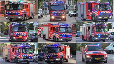 E Horn Vele Zaanse Brandweer Wagens Met Spoed Tijdens De Zaanse