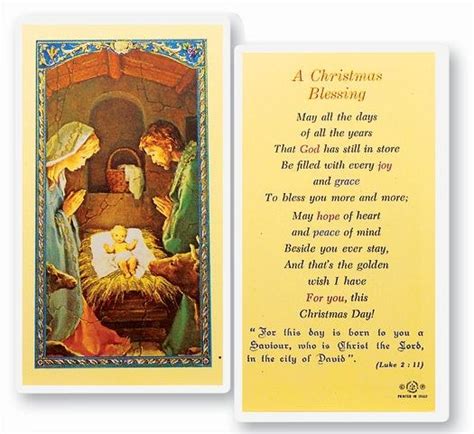 CHRISTMAS BLESSING PRAYER CARD - Divine Mercy Gift Shop