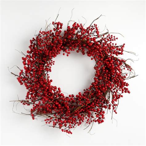 Sale Ends Soon Shop Red Berry Wreath Twigs Of Faux Berries Wind A Large Wreath Adding Festive