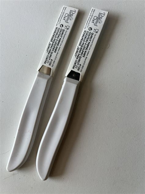 Pampered Chef Quikut Paring Knife White Handle Blade Discontinued