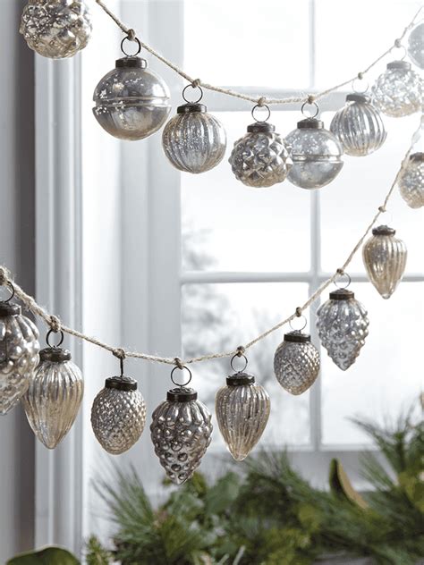 Two Vintage Glass Bauble Garlands