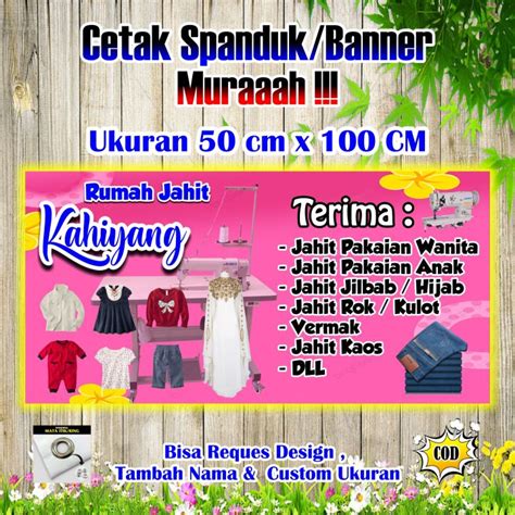 Spanduk Banner Vermak Baju Ukuran X Cm Lazada Indonesia