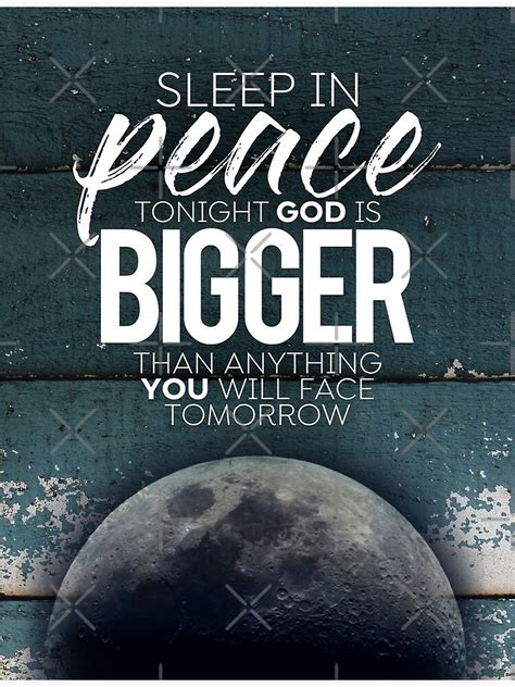 Sleep In Peace Tonight God Is Bigger Than Anything You Will Face Tomorrow Wall Art Canvas