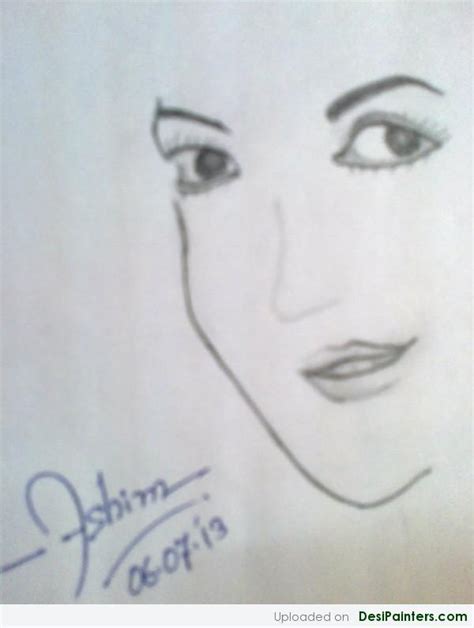 Pencil Sketch Of A Girl’s Face - Desi Painters