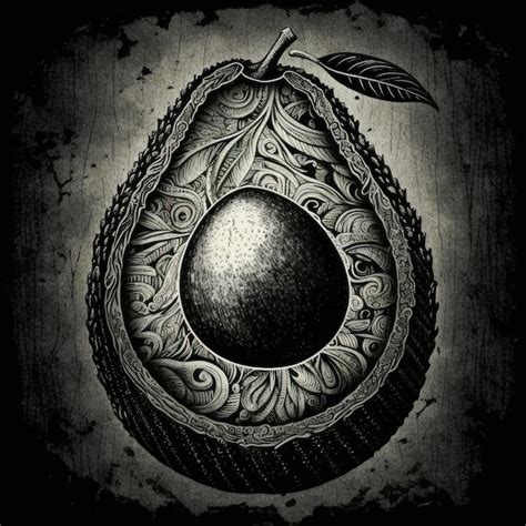 Premium Photo Illustration Of Black And White Avocado Isolated On