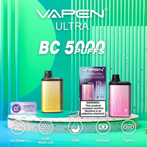 Original Factory Sale Bc5000 Ultra Metallic Rechargeable Vapen 5000