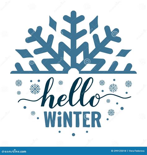 Hello Winter Calligraphy Hand Lettering Inspirational Seasonal Quote