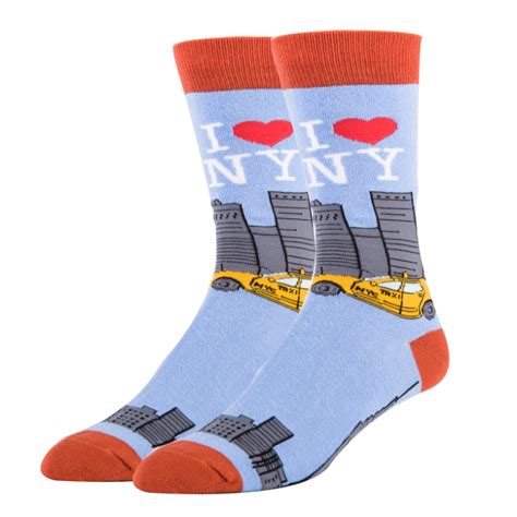 OoohYeah Mens Novelty City Crew Socks I Love New York Socks Funny