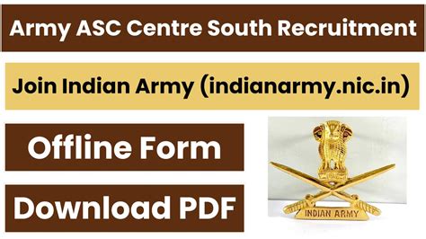 Army Asc Centre South Recruitment Notification Offline