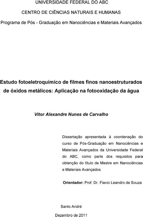 Estudo fotoeletroquímico de filmes finos nanoestruturados de óxidos