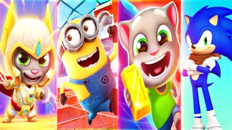 Talking Tom Hero Dash Vs Minion Rush Vs Talking Tom Gold Run Vs Sonic