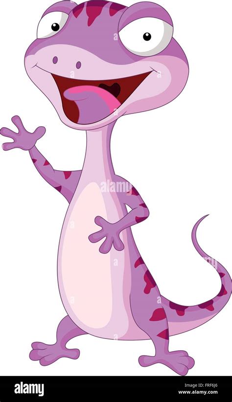 Cute gecko cartoon waving Stock Vector Image & Art - Alamy