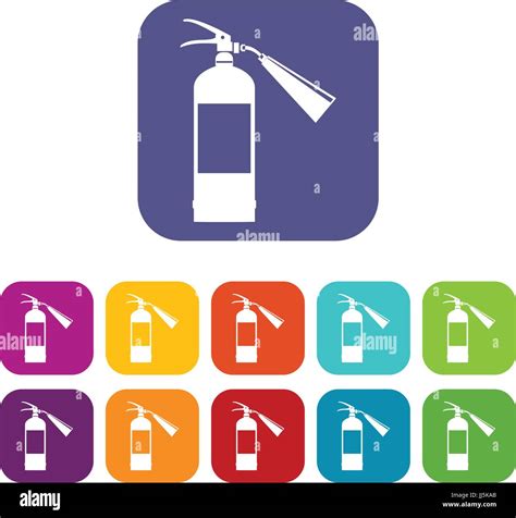 Fire Extinguisher Icons Set Stock Vector Image Art Alamy