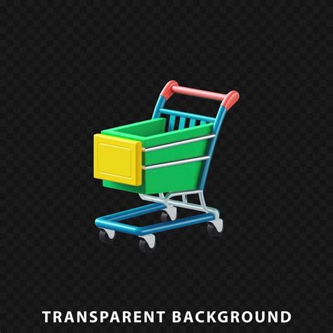 Premium Psd 3d Render Shopping Cart Isolated On Transparent Background