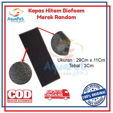 Jual Kapas Hitam Biofoam Media Filter Aquarium Kolam Tebal Busa