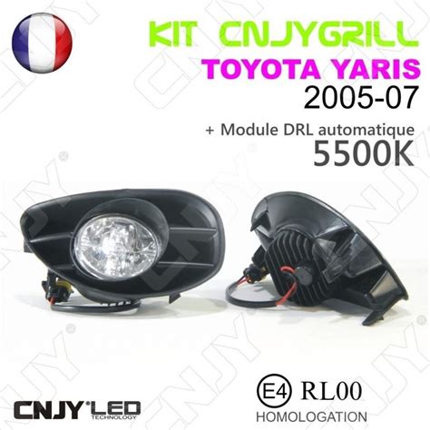 Kit Grille De Calandre Anti Brouillard Feux De Jour Led Diurne Drl