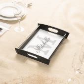 Personalized name monogram wedding serving trays | Zazzle