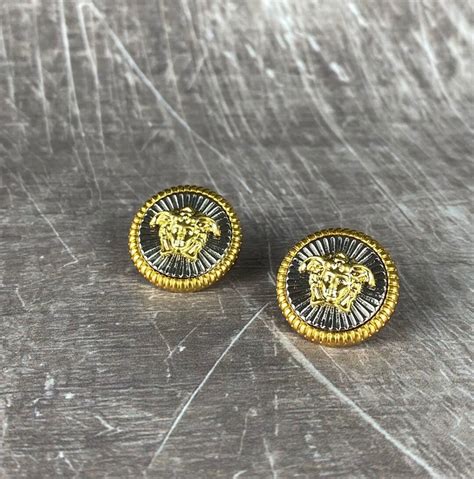 Vintage Versace Gold Ocean Earrings Medusas Etsy