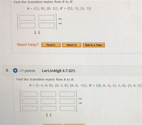 Solved Find The Transition Matrix From B To B B Chegg