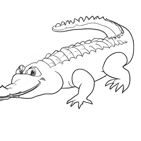 Crocodile Coloring Page · Creative Fabrica