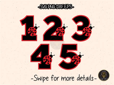 Ladybug Numbers Letters Font Alphabet Svg Vector Cricut Cut Etsy