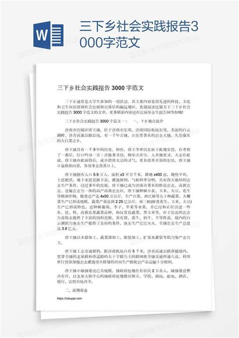 三下乡社会实践报告3000字范文word模板下载编号bagadanz熊猫办公