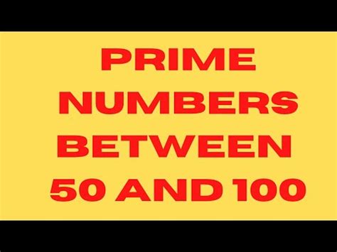 PRIME NUMBERS Prime Numbers Between 50 And 100 Bujjwalclasses YouTube