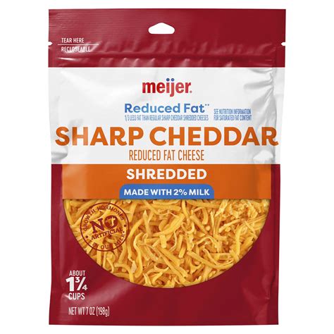 Meijer Shredded Reduced Fat Sharp Cheddar Cheese Oz Shipt