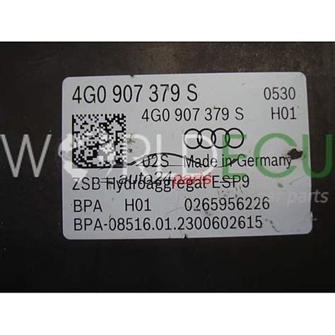 POMPE HYDRAULIQUE ET CALCULATEUR D ABS AUDI 4G0614517AK 0265254424