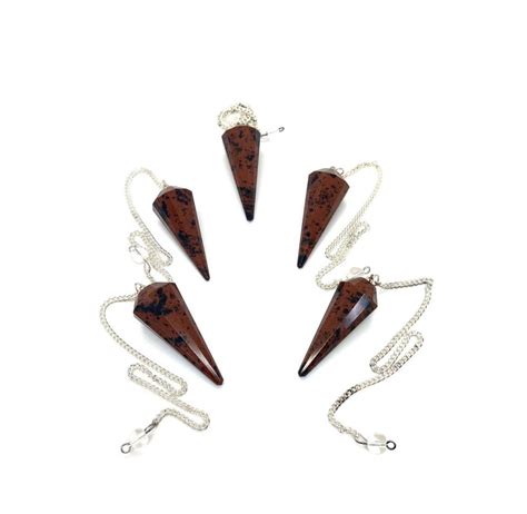 Mahogany Obsidian 12 Facet Gemstone Pendulum Healing Dowsing Energy