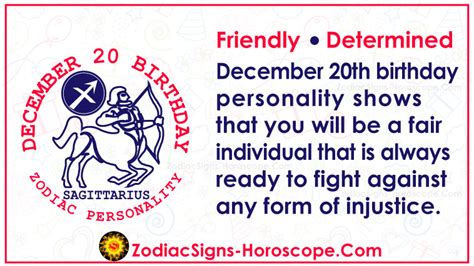 December 20 Zodiac (Sagittarius) Horoscope Birthday Personality and ...