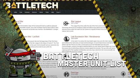 Battletech Master Unit List Youtube