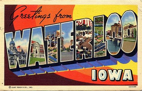 Waterloo Iowa Large Letter Vintage Postcard Postcard Large Letters Iowa