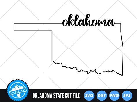 Oklahoma Outline With Text SVG USA SVG Graphic By Lddigital