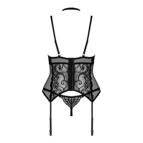 Сет корсет с чокър и прашки Elizenes Corset Lxl цена — Секс шоп Passionbg