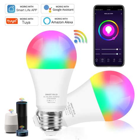 Pcs Tuya Smart Led Bulb Light Rgbcw Color Changing Wifi Rgb Led Lamp