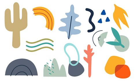 Modern trendy doodle and abstract nature icons vector illustration ...