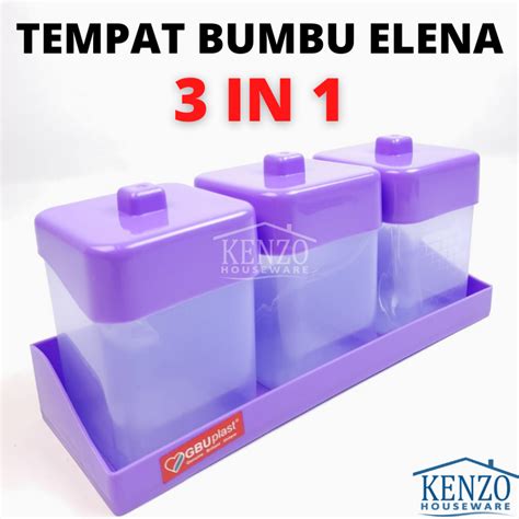 Jual Tempat Kotak Bumbu Dapur Set Sekat 3 In 1 Plastik Wadah Bumbu