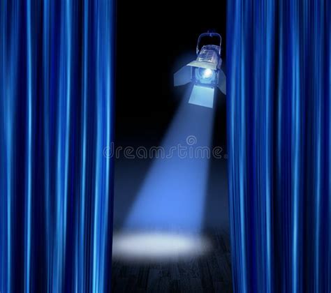 Stage Spotlight Blue Curtains Stock Photo - Image of highlight, opening: 22065722