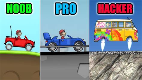 Hill Climb Racing Noob Vs Pro Vs Hacker Video Youtube