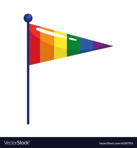 Lgtbi Triangle Flag In Pole Royalty Free Vector Image