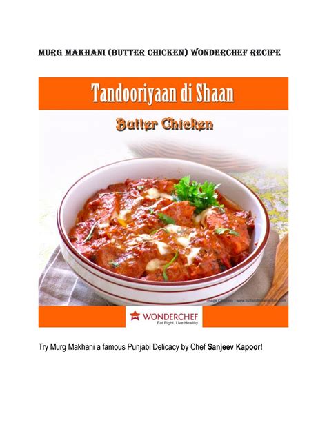 Butter Chicken Recipe Sanjeev Kapoor