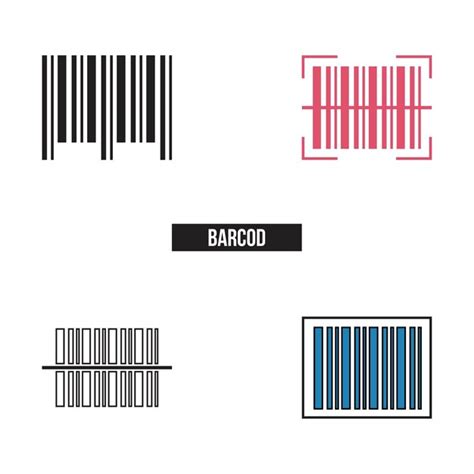 Flacher Barcode Symbolvektor Illustration Premium Vektor