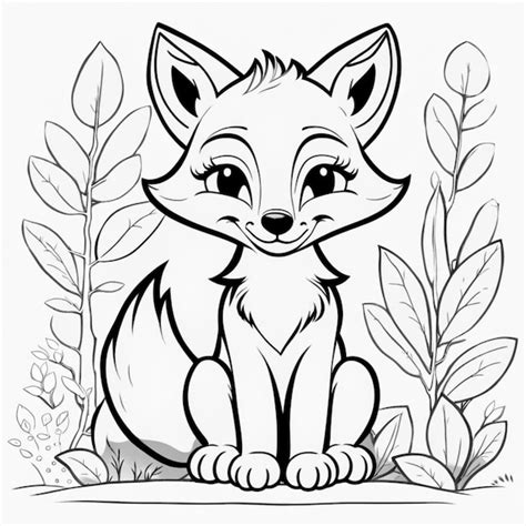 A cartoon drawing of a fox with a white background that says fox | Premium AI-generated image